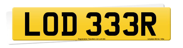 Registration number LOD 333R